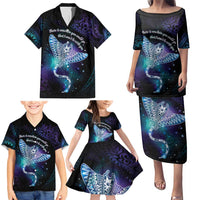 Polynesian Tala Manta Ray Family Matching Puletasi and Hawaiian Shirt Nowhere You Could Go That I Won't Be With You LT7 - Polynesian Pride