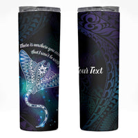 Polynesian Tala Manta Ray Skinny Tumbler Nowhere You Could Go That I Won't Be With You LT7 Purple Teal - Polynesian Pride