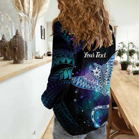 Polynesian Tala Manta Ray Women Casual Shirt Nowhere You Could Go That I Won't Be With You LT7 - Polynesian Pride