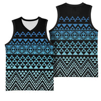 Maori Niho Taniwha Te Wheiao Basketball Jersey Moana Blue - Polynesian Pride