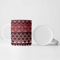 Maori Niho Taniwha Te Wheiao Ceramic Mug Terracotta - Polynesian Pride