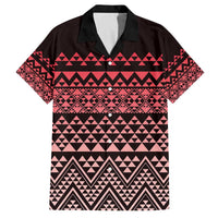Maori Niho Taniwha Te Wheiao Family Matching Off The Shoulder Long Sleeve Dress and Hawaiian Shirt Terracotta LT7 Dad's Shirt - Short Sleeve Terracotta - Polynesian Pride