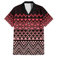 Maori Niho Taniwha Te Wheiao Family Matching Off Shoulder Short Dress and Hawaiian Shirt Terracotta LT7 Dad's Shirt - Short Sleeve Terracotta - Polynesian Pride