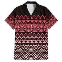 Maori Niho Taniwha Te Wheiao Family Matching Puletasi and Hawaiian Shirt Terracotta LT7 Dad's Shirt - Short Sleeve Terracotta - Polynesian Pride