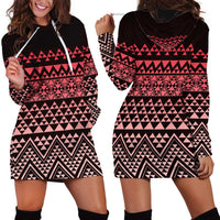 Maori Niho Taniwha Te Wheiao Hoodie Dress Terracotta - Polynesian Pride