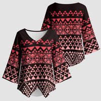 Maori Niho Taniwha Te Wheiao Kimono Sleeve Blouse Terracotta - Polynesian Pride