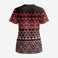Maori Niho Taniwha Te Wheiao Scrub Top Terracotta - Polynesian Pride