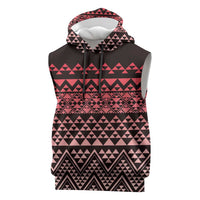 Maori Niho Taniwha Te Wheiao Sleeveless Hoodie Terracotta - Polynesian Pride