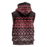 Maori Niho Taniwha Te Wheiao Sleeveless Hoodie Terracotta - Polynesian Pride