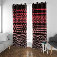 Maori Niho Taniwha Te Wheiao Window Curtain Terracotta - Polynesian Pride