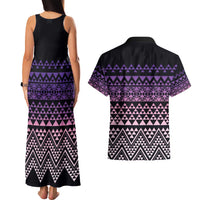 Maori Niho Taniwha Te Wheiao Couples Matching Tank Maxi Dress and Hawaiian Shirt Waiporoporo LT7 - Polynesian Pride