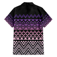 Maori Niho Taniwha Te Wheiao Family Matching Off The Shoulder Long Sleeve Dress and Hawaiian Shirt Waiporoporo LT7 - Polynesian Pride