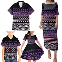 Maori Niho Taniwha Te Wheiao Family Matching Puletasi and Hawaiian Shirt Waiporoporo LT7 - Polynesian Pride