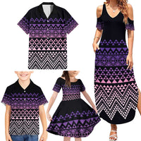 Maori Niho Taniwha Te Wheiao Family Matching Summer Maxi Dress and Hawaiian Shirt Waiporoporo LT7 - Polynesian Pride