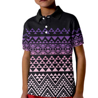 Maori Niho Taniwha Te Wheiao Kid Polo Shirt Waiporoporo - Polynesian Pride