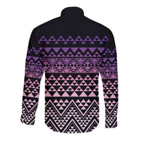 Maori Niho Taniwha Te Wheiao Long Sleeve Button Shirt Waiporoporo LT7 - Polynesian Pride