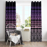 Maori Niho Taniwha Te Wheiao Window Curtain Waiporoporo - Polynesian Pride