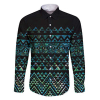 Maori Niho Taniwha Te Wheiao Family Matching Short Sleeve Bodycon Dress and Hawaiian Shirt Paua Shell LT7 Dad's Shirt - Long Sleeve Colorful - Polynesian Pride