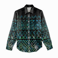 Maori Niho Taniwha Te Wheiao Women Casual Shirt Paua Shell - Polynesian Pride