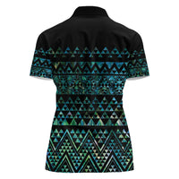Maori Niho Taniwha Te Wheiao Women Polo Shirt Paua Shell - Polynesian Pride