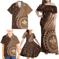 Papua New Guinea Oro Tapa Motif Family Matching Off Shoulder Maxi Dress and Hawaiian Shirt Classic LT7 - Polynesian Pride