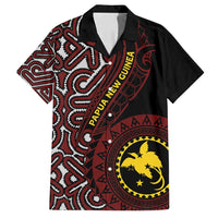 Papua New Guinea Oro Tapa Motif Family Matching Off Shoulder Maxi Dress and Hawaiian Shirt Special LT7 Dad's Shirt - Short Sleeve Black - Polynesian Pride