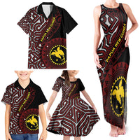 Papua New Guinea Oro Tapa Motif Family Matching Tank Maxi Dress and Hawaiian Shirt Special LT7 - Polynesian Pride