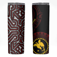 Papua New Guinea Oro Tapa Motif Skinny Tumbler Special LT7 Black - Polynesian Pride