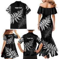 New Zealand Lawn Bowls Personalized Family Matching Mermaid Dress and Hawaiian Shirt Wrap-Around Silver Fern LT7 - Polynesian Pride