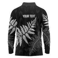 New Zealand Lawn Bowls Personalized Long Sleeve Polo Shirt Wrap-Around Silver Fern LT7 - Polynesian Pride