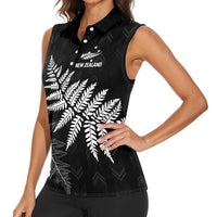 New Zealand Lawn Bowls Personalized Women Sleeveless Polo Shirt Wrap-Around Silver Fern LT7 - Polynesian Pride