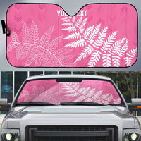 New Zealand Lawn Bowls Breast Cancer Personalized Auto Sun Shade Wrap-Around Silver Fern LT7 Pink - Polynesian Pride
