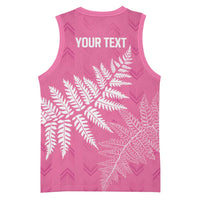 New Zealand Lawn Bowls Breast Cancer Personalized Basketball Jersey Wrap-Around Silver Fern LT7 - Polynesian Pride
