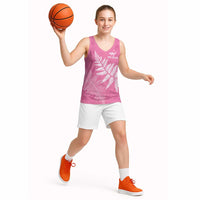 New Zealand Lawn Bowls Breast Cancer Personalized Basketball Jersey Wrap-Around Silver Fern LT7 - Polynesian Pride