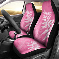 New Zealand Lawn Bowls Breast Cancer Personalized Car Seat Cover Wrap-Around Silver Fern LT7 - Polynesian Pride