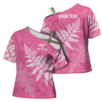 New Zealand Lawn Bowls Breast Cancer Personalized Cross Shoulder Shirt Wrap-Around Silver Fern LT7 - Polynesian Pride