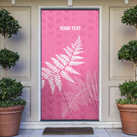 New Zealand Lawn Bowls Breast Cancer Personalized Door Cover Wrap-Around Silver Fern LT7 Pink - Polynesian Pride