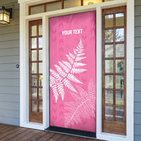 New Zealand Lawn Bowls Breast Cancer Personalized Door Cover Wrap-Around Silver Fern LT7 - Polynesian Pride