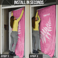 New Zealand Lawn Bowls Breast Cancer Personalized Door Cover Wrap-Around Silver Fern LT7 - Polynesian Pride