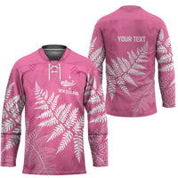 New Zealand Lawn Bowls Breast Cancer Personalized Hockey Jersey Wrap-Around Silver Fern LT7 - Polynesian Pride