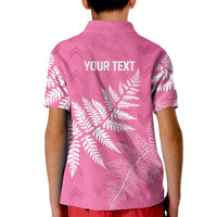 New Zealand Lawn Bowls Breast Cancer Personalized Kid Polo Shirt Wrap-Around Silver Fern LT7 - Polynesian Pride