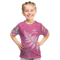 New Zealand Lawn Bowls Breast Cancer Personalized Kid T Shirt Wrap-Around Silver Fern LT7 Pink - Polynesian Pride