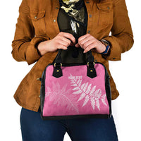 New Zealand Lawn Bowls Breast Cancer Personalized Shoulder Handbag Wrap-Around Silver Fern - Polynesian Pride
