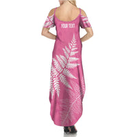 New Zealand Lawn Bowls Breast Cancer Personalized Summer Maxi Dress Wrap-Around Silver Fern LT7 - Polynesian Pride