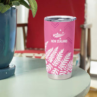 New Zealand Lawn Bowls Breast Cancer Personalized Tumbler Cup Wrap-Around Silver Fern LT7 - Polynesian Pride