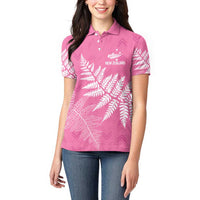 New Zealand Lawn Bowls Breast Cancer Personalized Women Polo Shirt Wrap-Around Silver Fern LT7 - Polynesian Pride