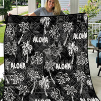 Aloha Vintage Quilt Quilt Hawaiian Seamless - Black LT7 Black - Polynesian Pride