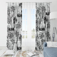 Aloha Vintage Quilt Window Curtain Hawaiian Seamless - White LT7 - Polynesian Pride