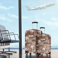 Aloha Vintage Quilt Luggage Cover Hawaiian Seamless - Brown LT7 - Polynesian Pride