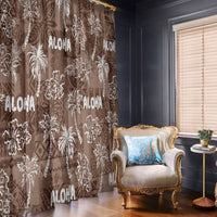 Aloha Vintage Quilt Window Curtain Hawaiian Seamless - Brown LT7 - Polynesian Pride